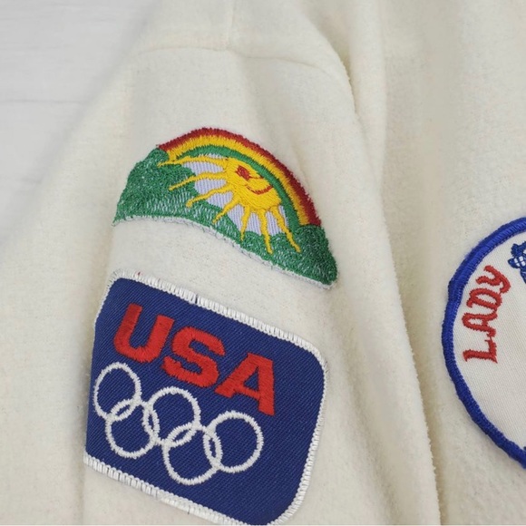 Vintage USA 80's Winter Sports Patch Pullover Olympics - Picture 4 of 6